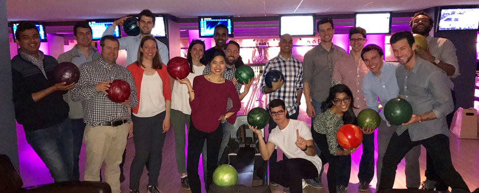 Group photo of MSTR Students at a Bowling Alley