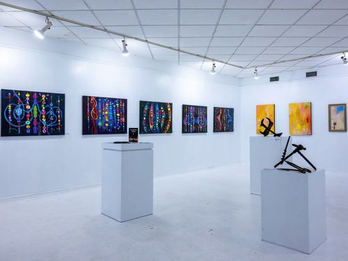 Picture of multiple artworks from the 2023 TRIP Artist Exhibition